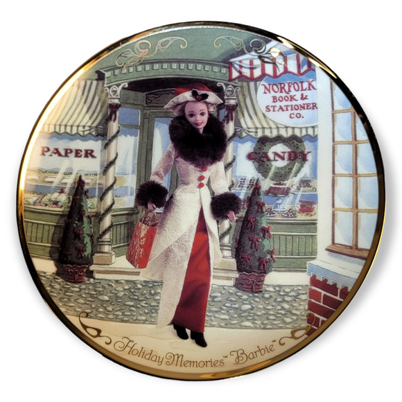 Vintage Collectible Holiday Memories BARBIE Plate 1997 Limited Edition COA - Picture 10 of 11